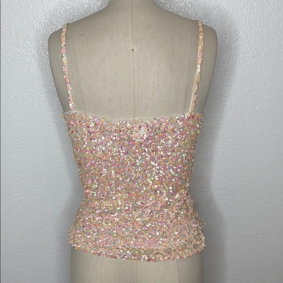 Vintage cream mesh Y2k clueless party top M - Picture 4 of 6